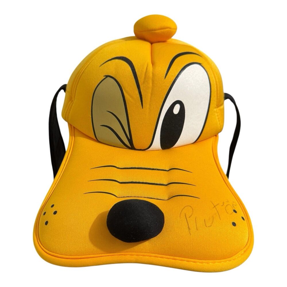 Vintage Disneyland Resort Pluto Foam Head Hat Signed Autographed Long Bill Ears